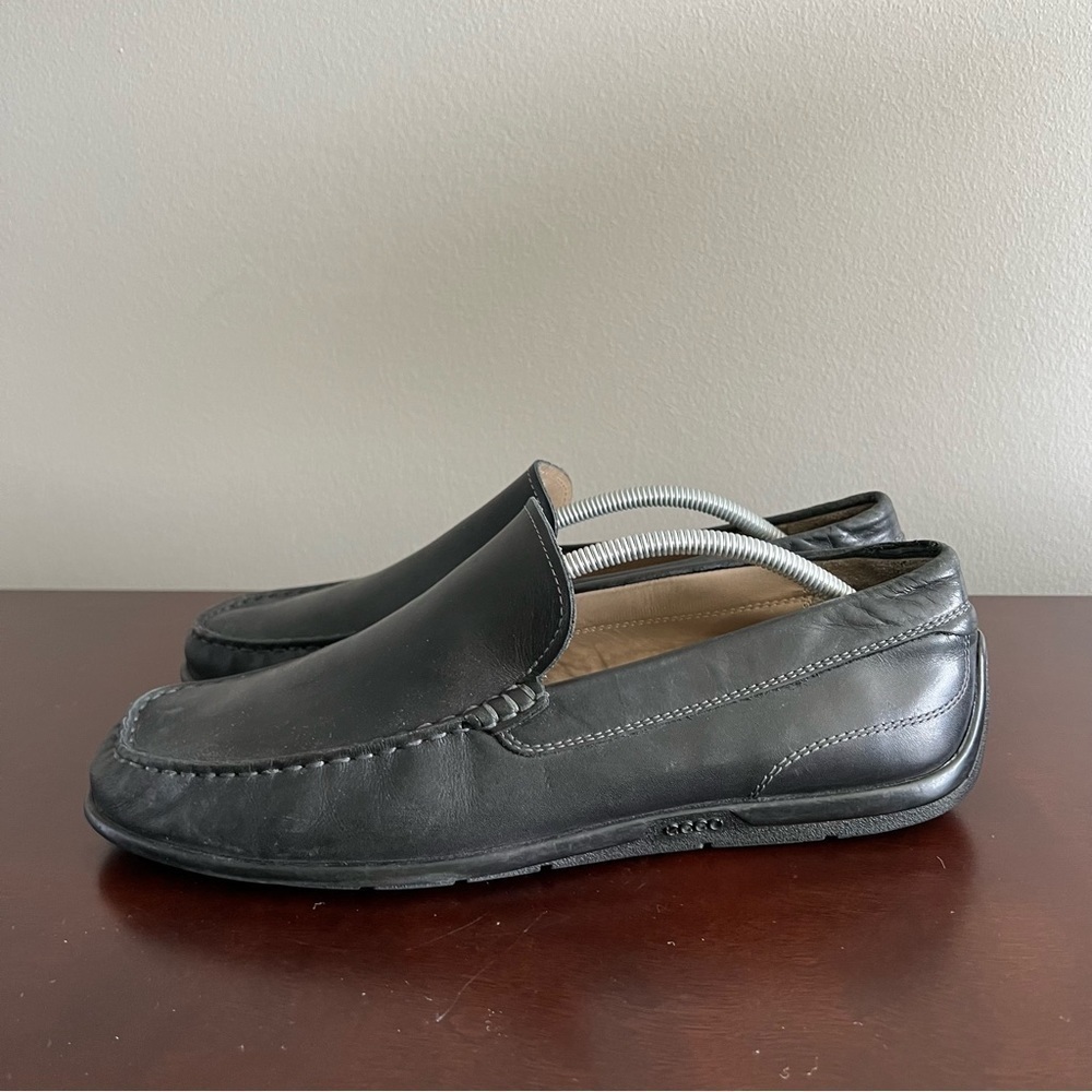 Ecco Mens Black Leather Drivers Extra Width Size 45‎ US Size 11 Wide - Picture 5 of 9